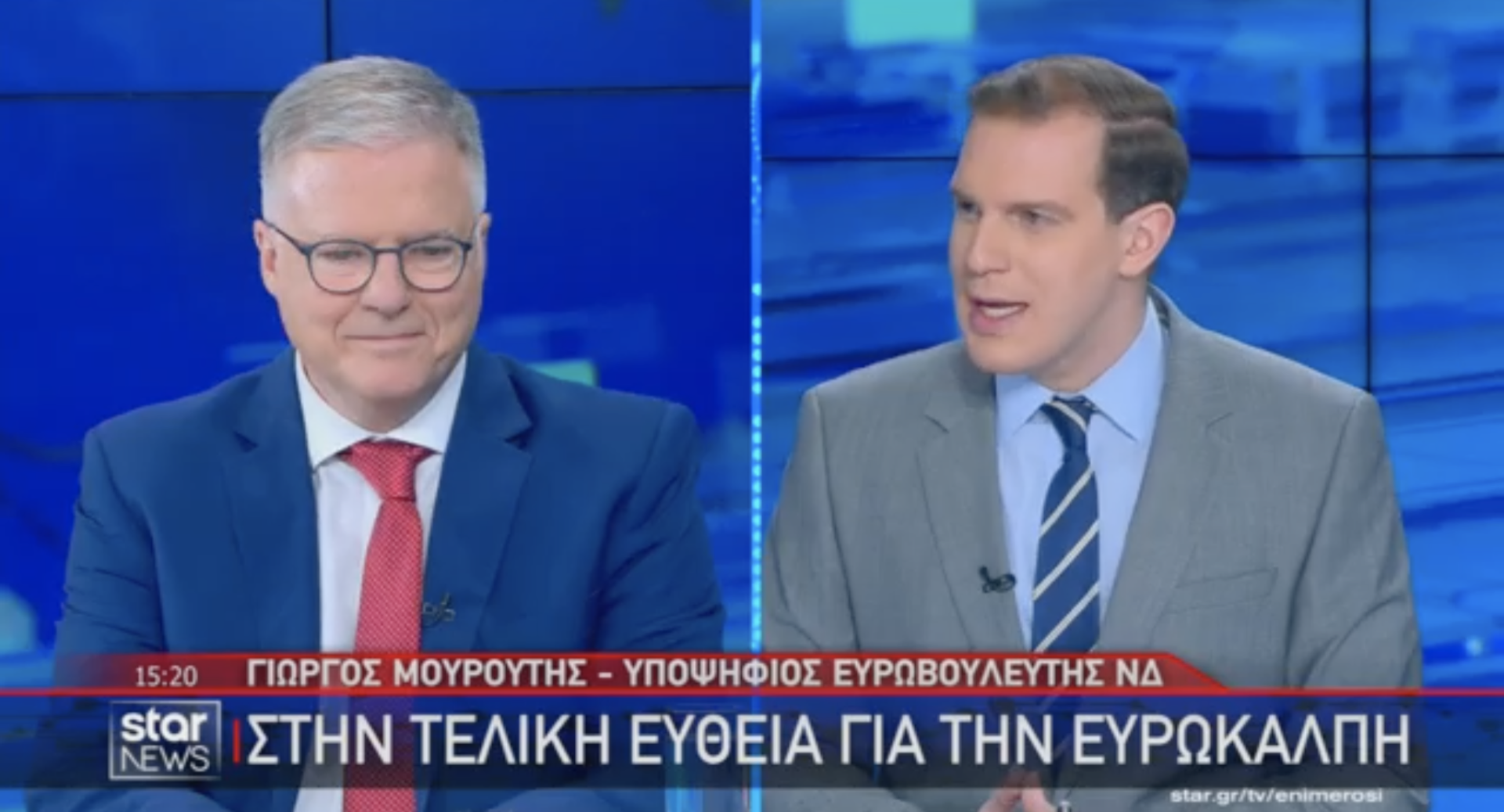 Ο Γ.Μουρούτης στο δελτίο ειδήσεων του Star με τον Γ. Ευγενίδη